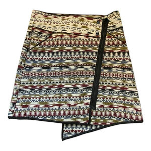 KENAR White Multicolor Aztec Print Asymmetrical Skirt Medium